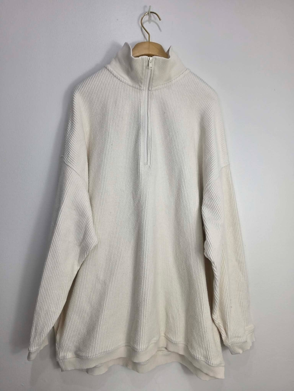 aerie Good Vibes Quarter zip Oversized Corded Sweatshirt